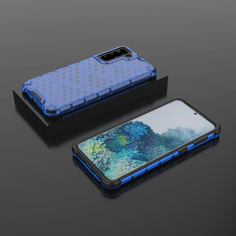 Hurtel Honeycomb dėklas skirtas Samsung Galaxy S22 + (S22 Plus), mėlynas