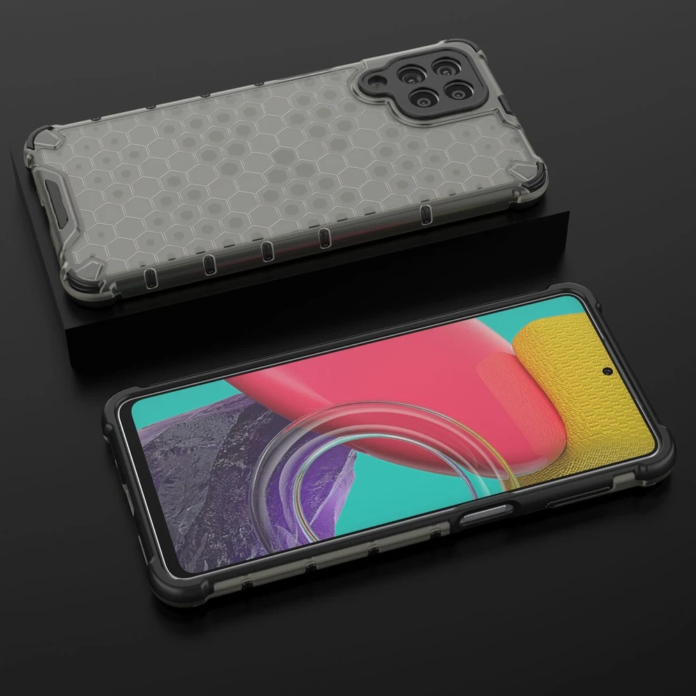 Hurtel Honeycomb dėklas skirtas Samsung Galaxy M53 5G, juodas