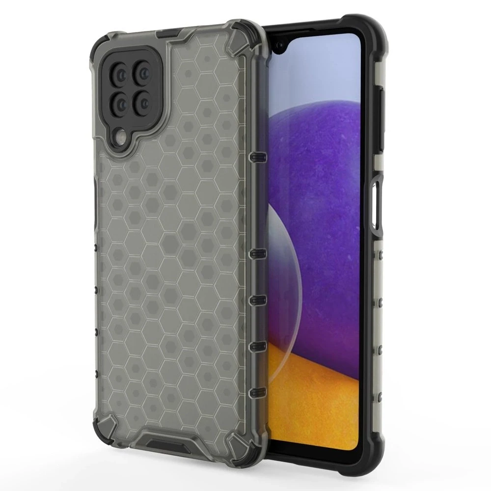 Hurtel Honeycomb dėklas skirtas Samsung Galaxy A22 4G, juodas