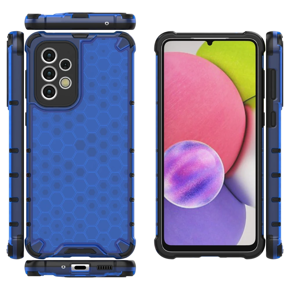 Hurtel Honeycomb dėklas skirtas Samsung Galaxy A33 5G, mėlynas