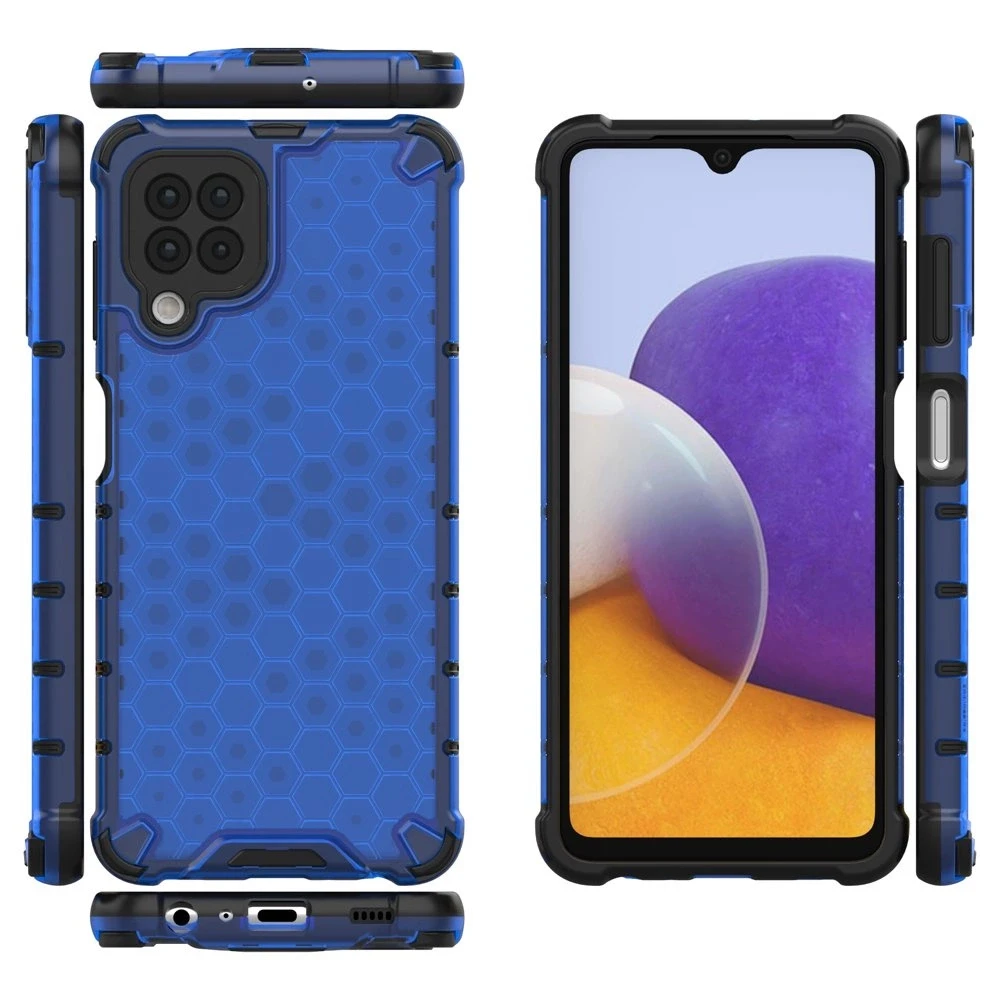 Hurtel Honeycomb dėklas skirtas Samsung Galaxy A22 4G, mėlynas
