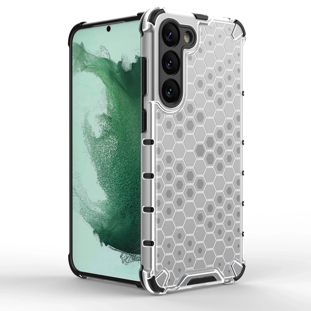 Hurtel Honeycomb dėklas skirtas Samsung Galaxy S23 +, skaidrus