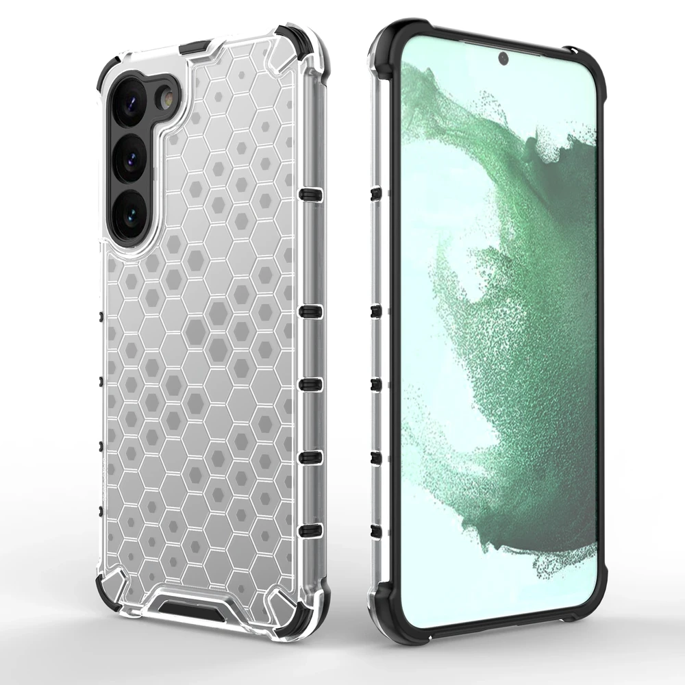 Hurtel Honeycomb dėklas skirtas Samsung Galaxy S23 +, skaidrus