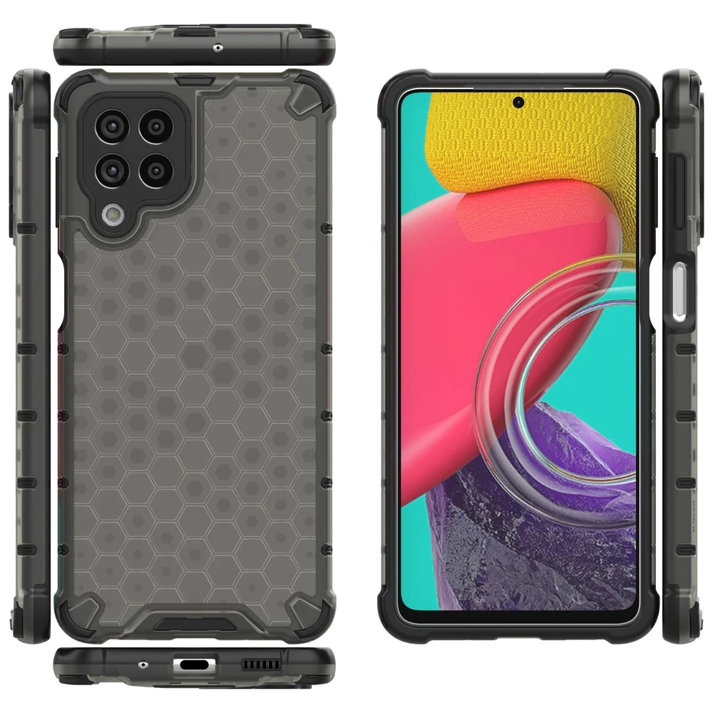 Hurtel Honeycomb dėklas skirtas Samsung Galaxy M53 5G, juodas