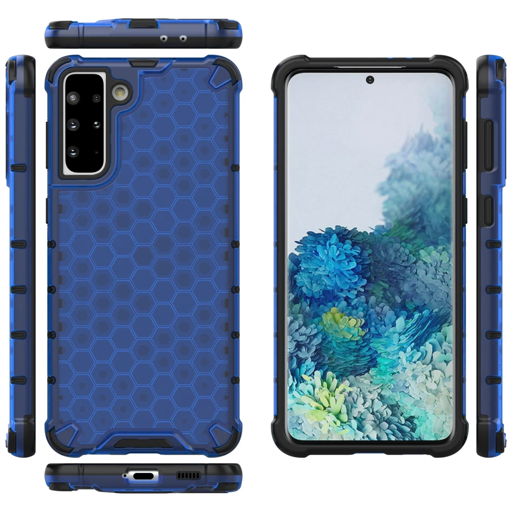 Hurtel Honeycomb dėklas skirtas Samsung Galaxy S21+ 5G (S21 Plus 5G), mėlynas