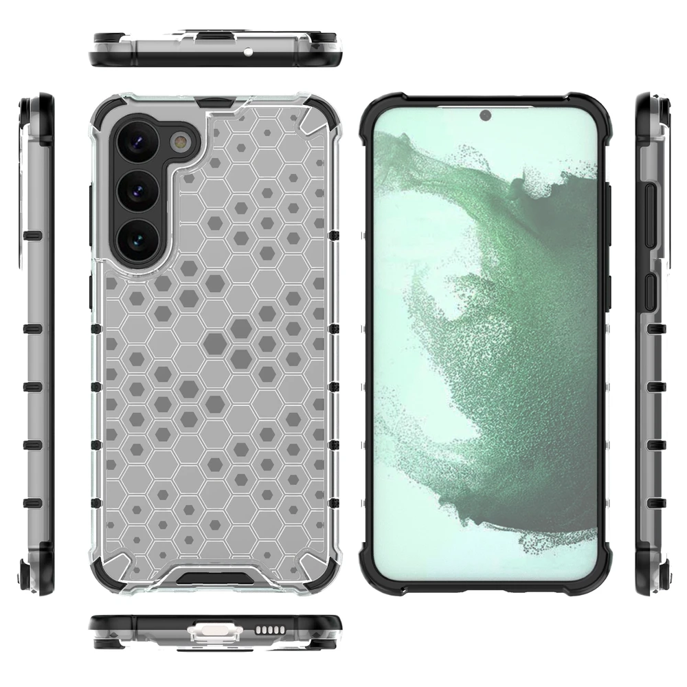 Hurtel Honeycomb dėklas skirtas Samsung Galaxy S23 +, skaidrus