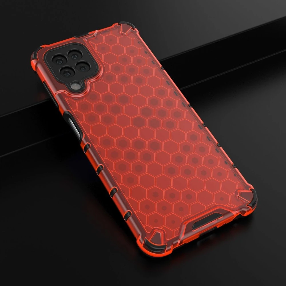 Hurtel Honeycomb dėklas skirtas Samsung Galaxy A22 4G, raudonas