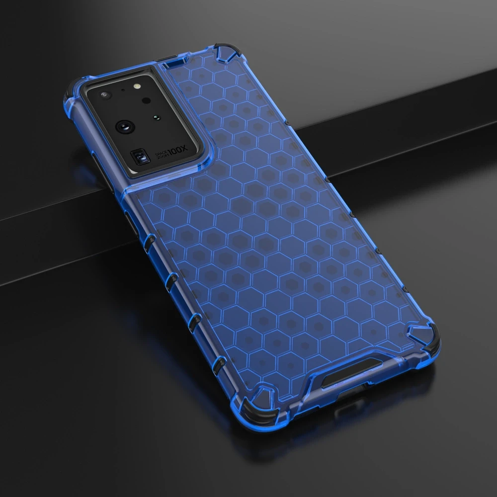 Hurtel Honeycomb dėklas skirtas Samsung Galaxy S22 Ultra, mėlynas