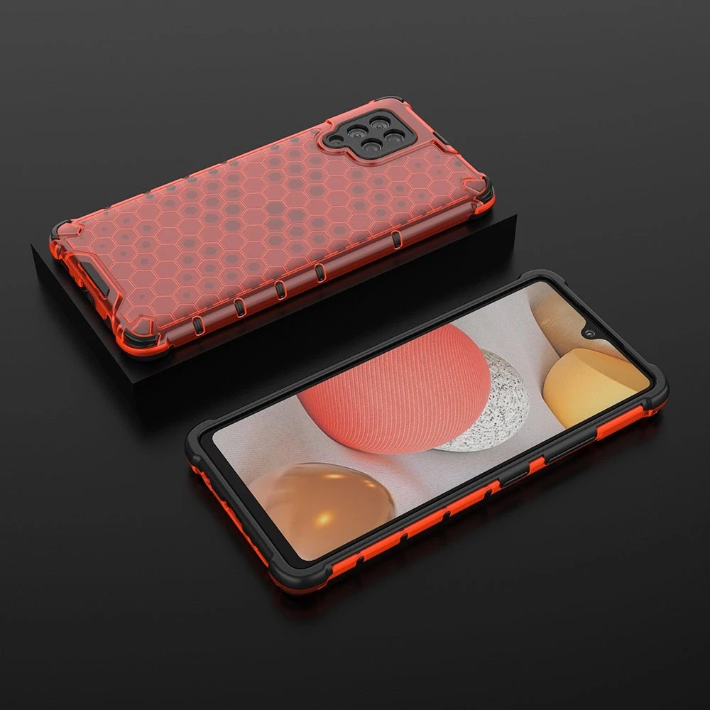 Hurtel Honeycomb dėklas skirtas Samsung Galaxy A42 5G, raudonas
