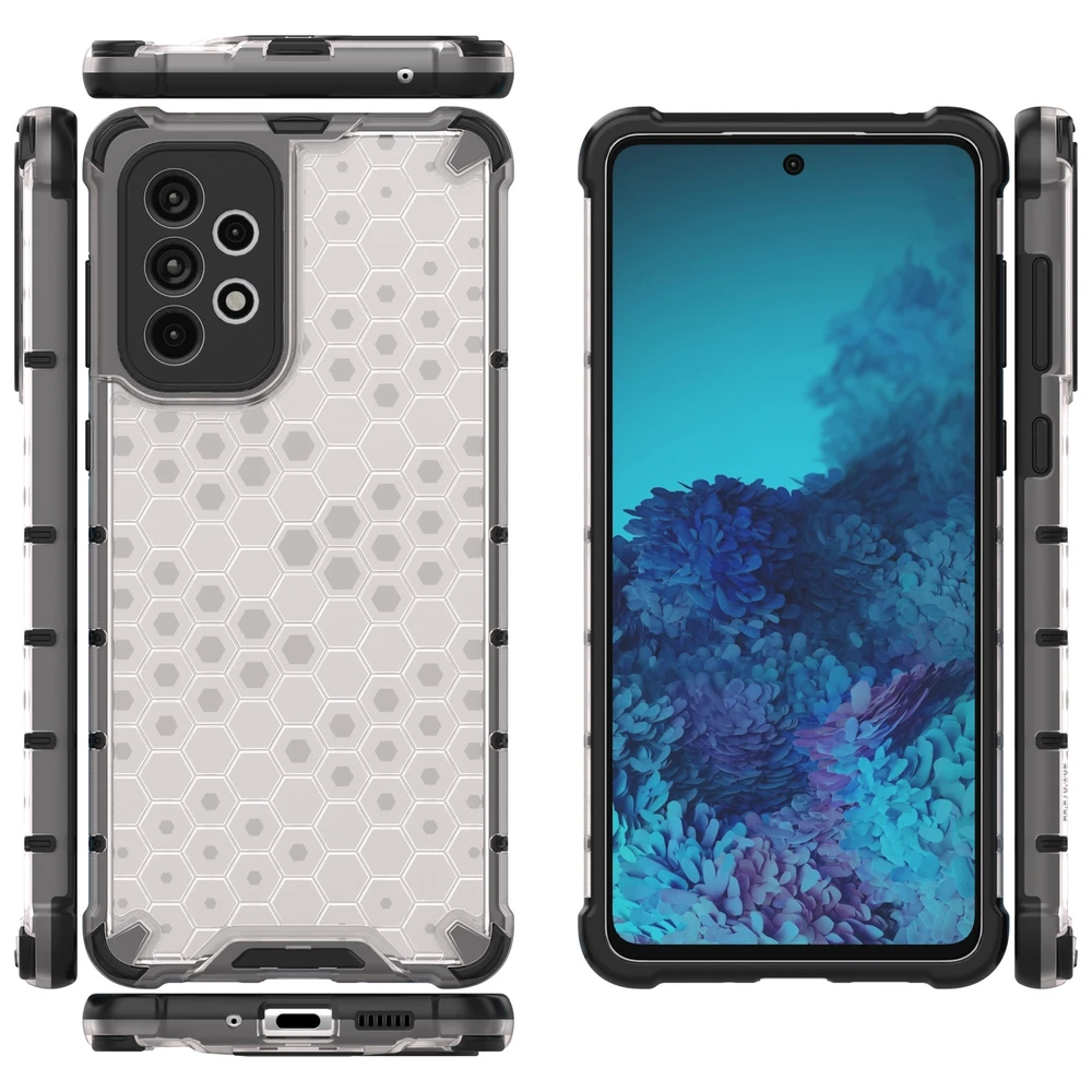 Hurtel Honeycomb dėklas skirtas Samsung Galaxy A73, skaidrus
