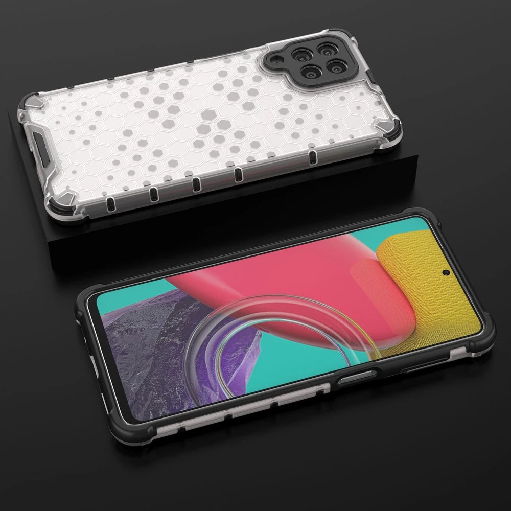 Hurtel Honeycomb dėklas skirtas Samsung Galaxy M53 5G, skaidrus