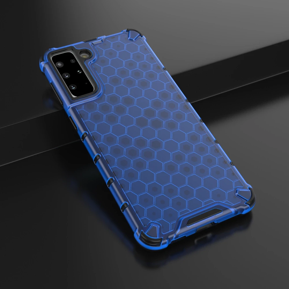 Hurtel Honeycomb dėklas skirtas Samsung Galaxy S22 + (S22 Plus), mėlynas