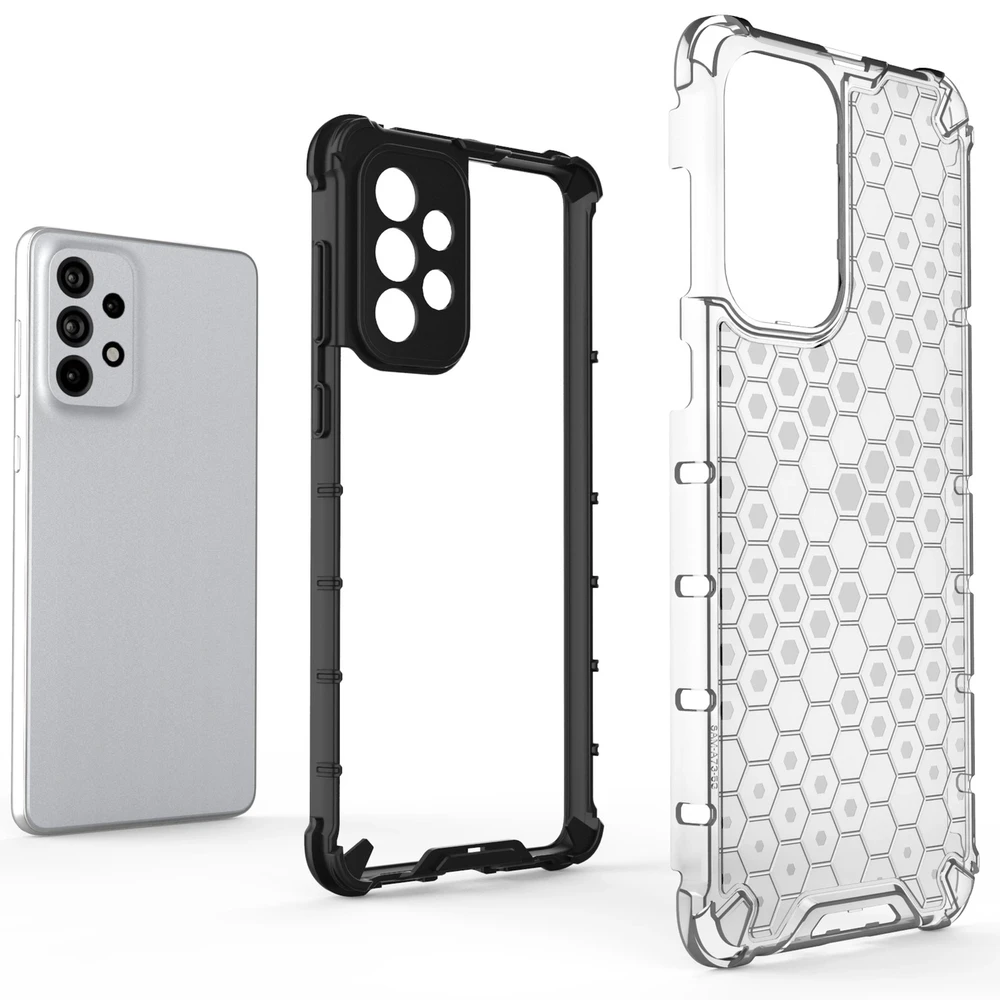 Hurtel Honeycomb dėklas skirtas Samsung Galaxy A73, juodas