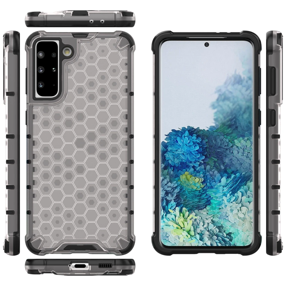 Hurtel Honeycomb dėklas skirtas Samsung Galaxy S22 + (S22 Plus), skaidrus