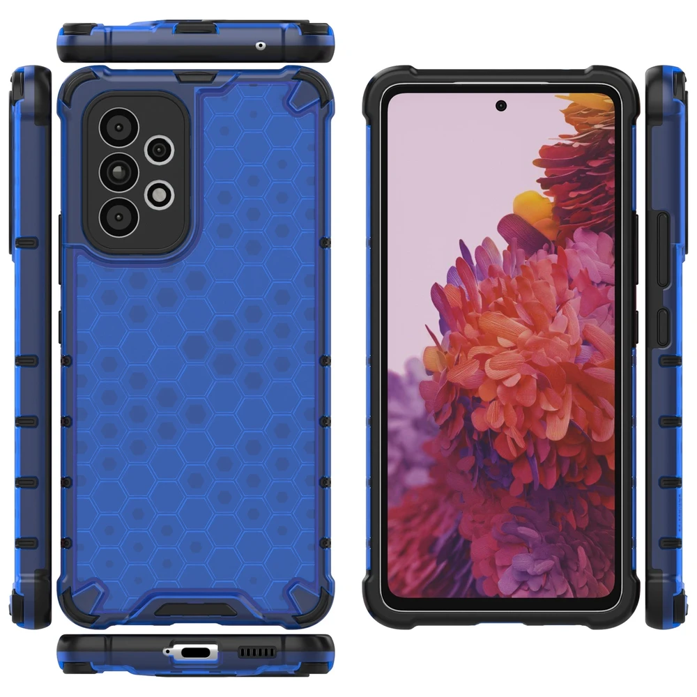 Hurtel Honeycomb dėklas skirtas Samsung Galaxy A73, mėlynas