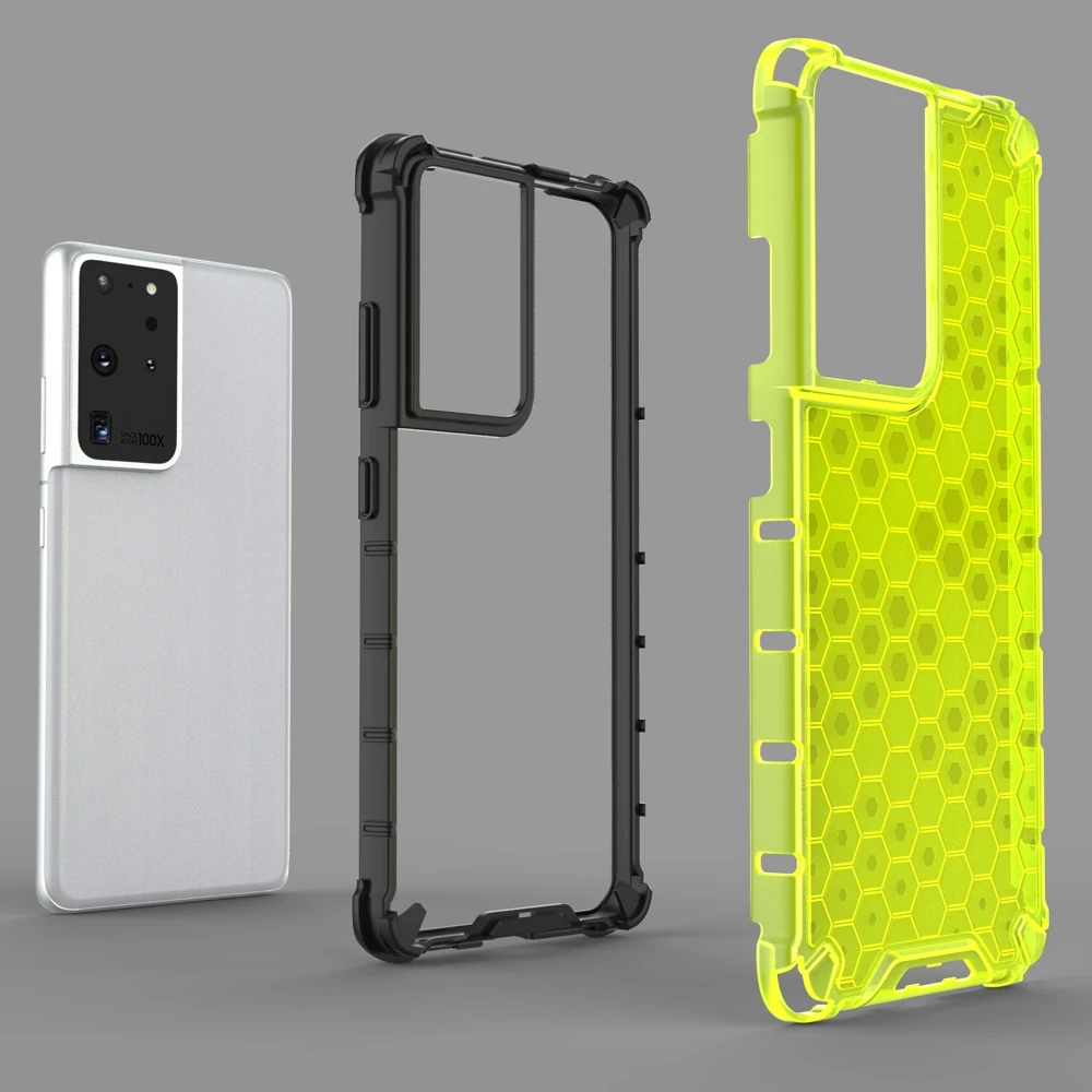 Hurtel Honeycomb dėklas skirtas Samsung Galaxy S22 Ultra, mėlynas
