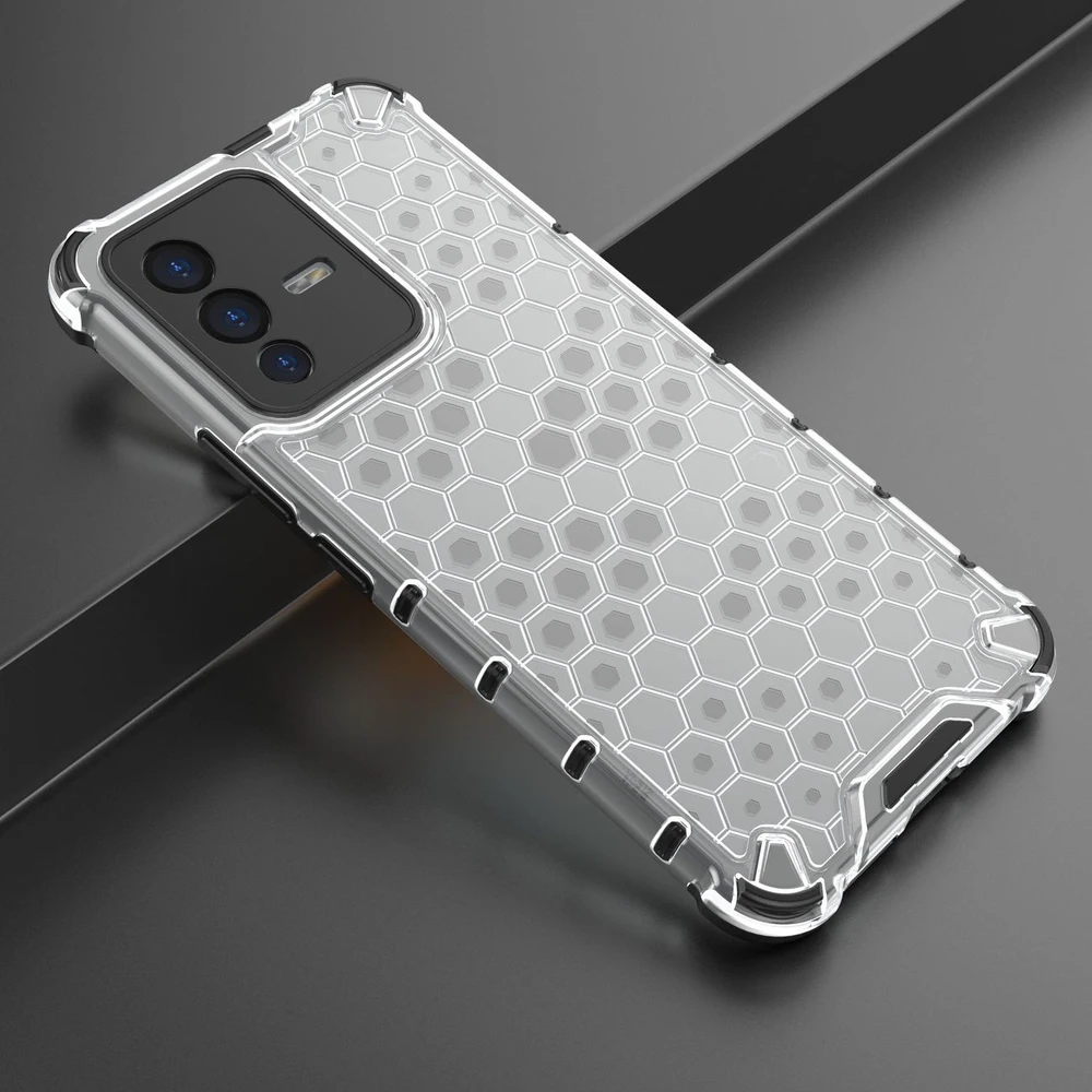 Hurtel Honeycomb dėklas skirtas Vivo V23 5G, skaidrus