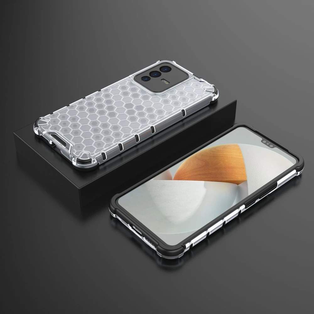 Hurtel Honeycomb dėklas skirtas Vivo V23 5G, skaidrus