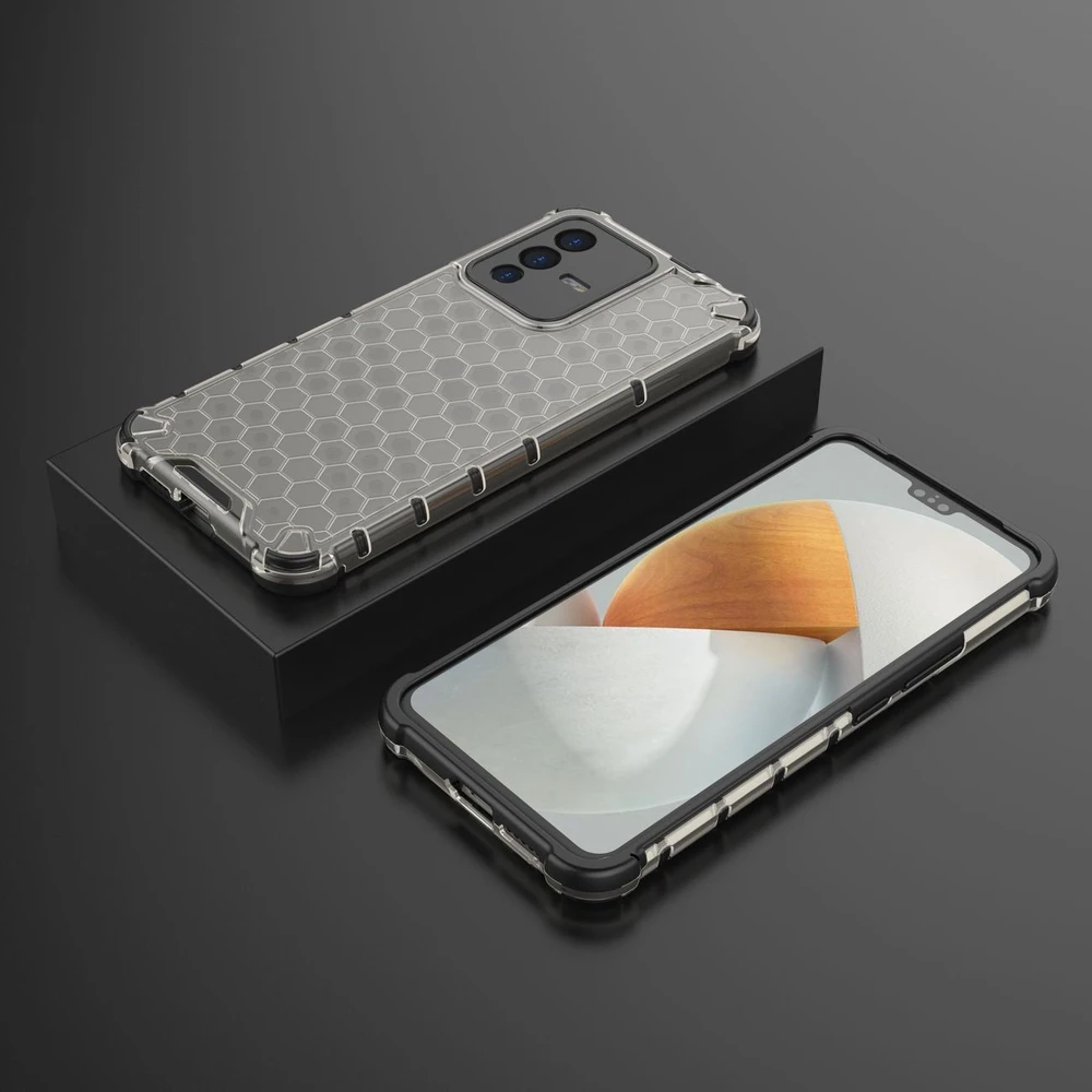 Hurtel Honeycomb dėklas skirtas Vivo V23 5G, juodas