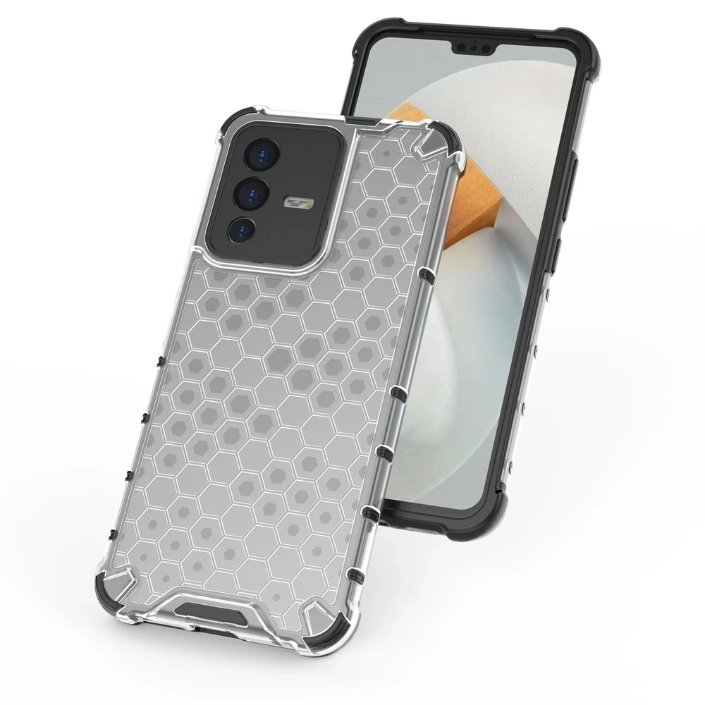 Hurtel Honeycomb dėklas skirtas Vivo V23 5G, juodas