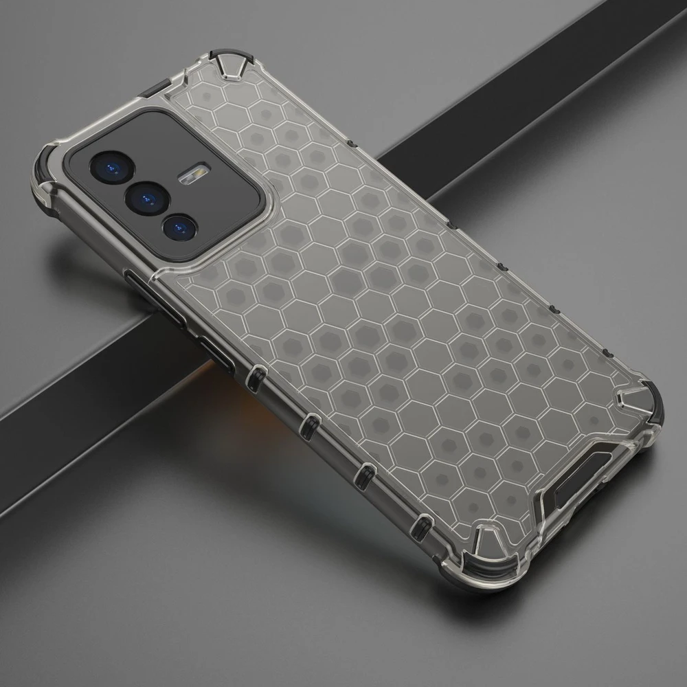 Hurtel Honeycomb dėklas skirtas Vivo V23 5G, juodas