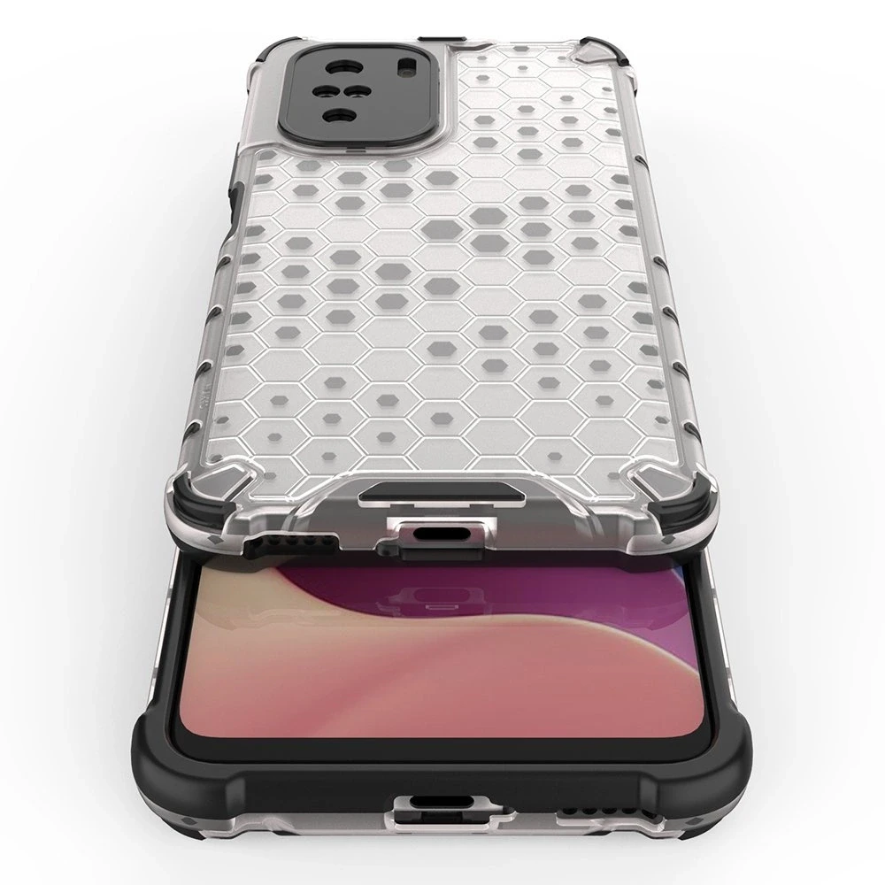 Hurtel Honeycomb dėklas skirtas Xiaomi Redmi K40 Pro+ / K40 Pro / K40 / Poco F3, raudonas
