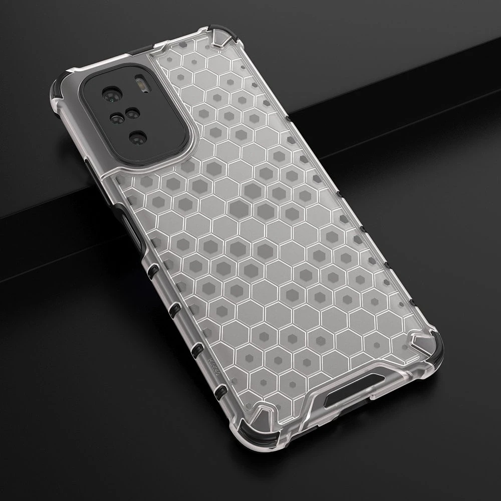 Hurtel Honeycomb dėklas skirtas Xiaomi Redmi K40 Pro+ / K40 Pro / K40 / Poco F3, skaidrus