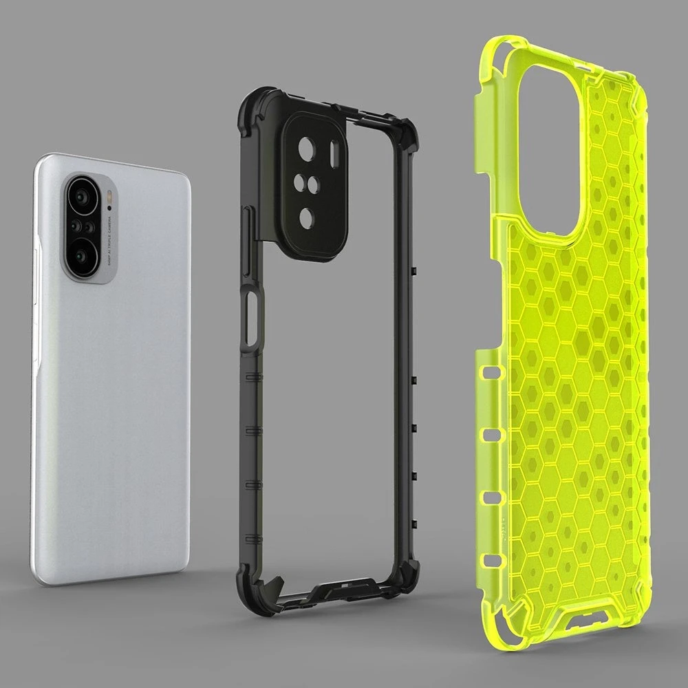 Hurtel Honeycomb dėklas skirtas Xiaomi Redmi K40 Pro+ / K40 Pro / K40 / Poco F3, žalias