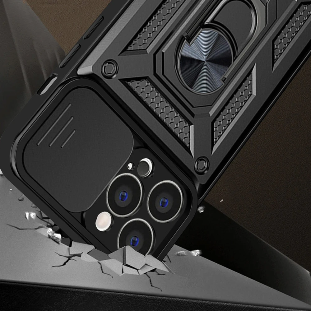 Hurtel Hybrid Armor Camshield dėklas skirtas iPhone 14 Plus, mėlynas