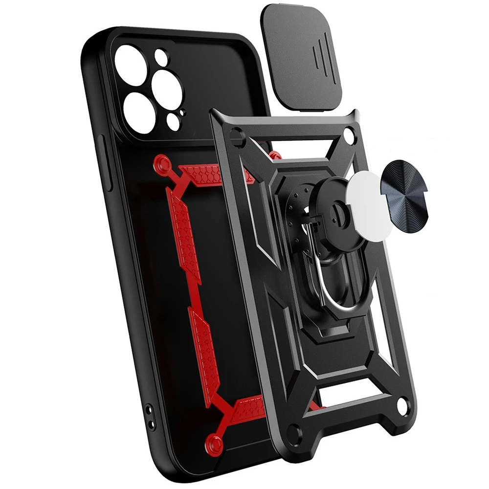 Hurtel Hybrid Armor Camshield dėklas skirtas Realme 10 Pro+, juodas