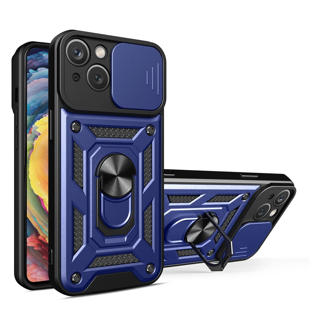 Hurtel Hybrid Armor Camshield dėklas skirtas iPhone 14 Plus, mėlynas