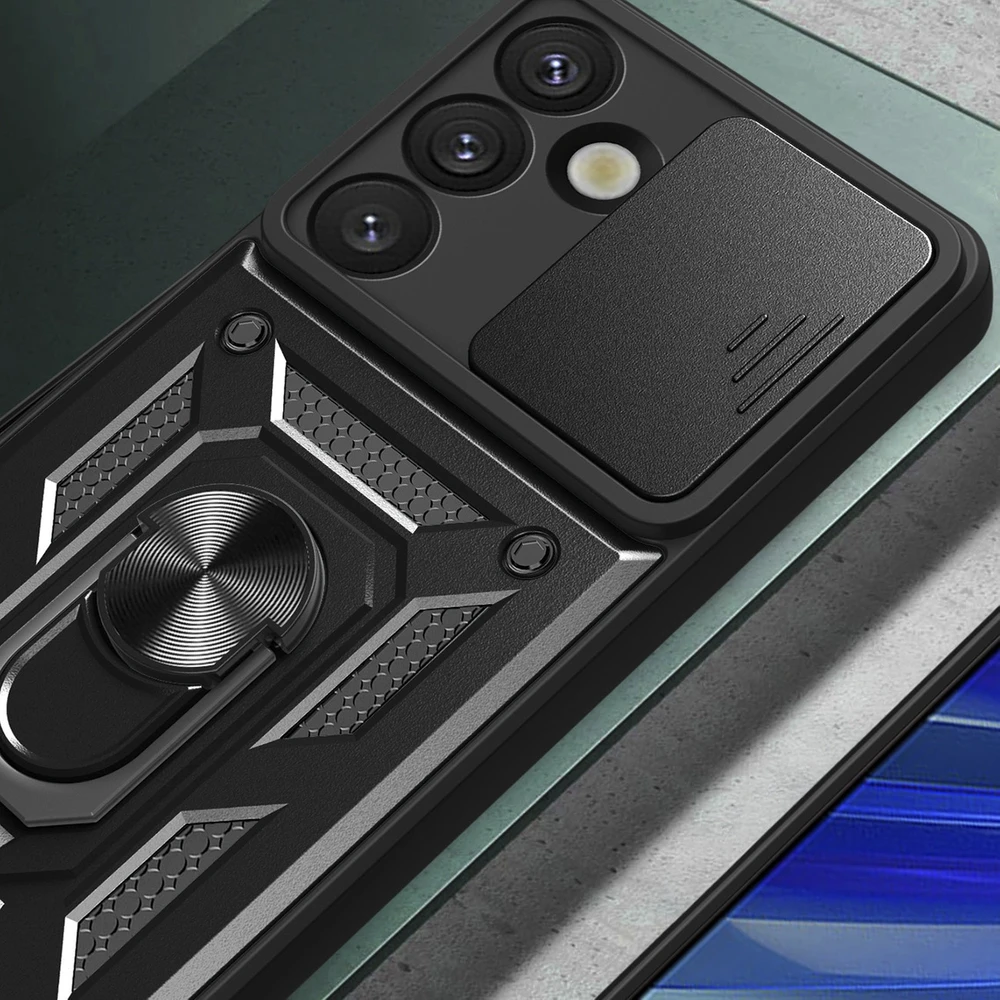 Hurtel Hybrid Armor Camshield Samsung Galaxy S25 – dėklas telefonui juodos spalvos