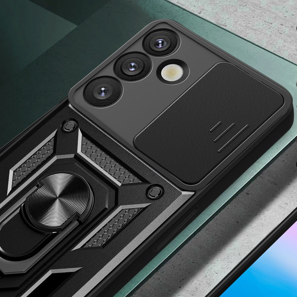 Hurtel Hybrid Armor Camshield Samsung Galaxy S25 Plus – dėklas telefonui juodos spalvos