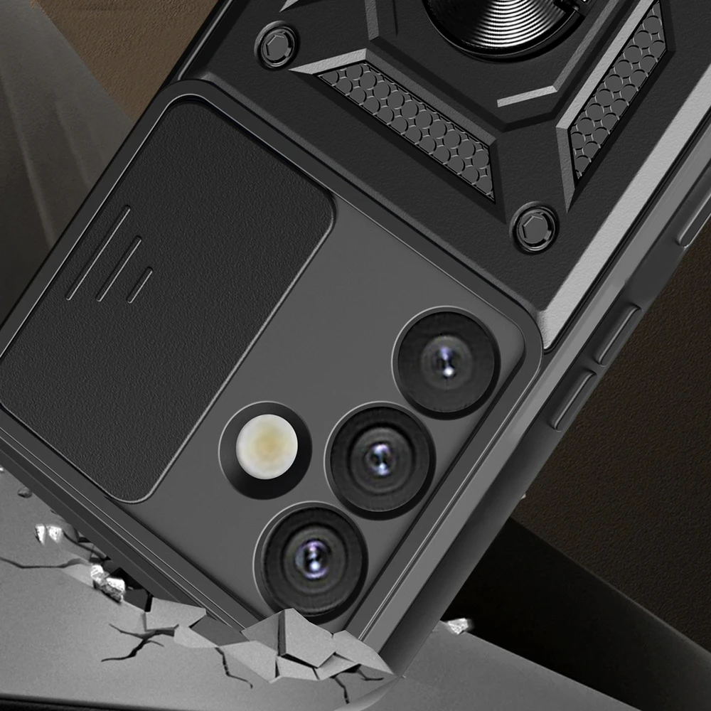Hurtel Hybrid Armor Camshield Samsung Galaxy S25 Plus – dėklas telefonui juodos spalvos