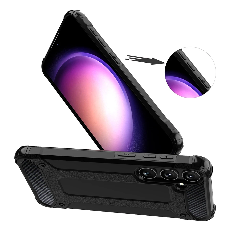 Hurtel Hybrid Armor Samsung Galaxy S24 FE dėklas telefonui juodos spalvos