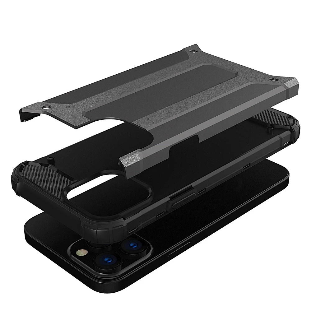Hurtel Hybrid Armor dėklas skirtas iPhone 13 Pro Max, juodas