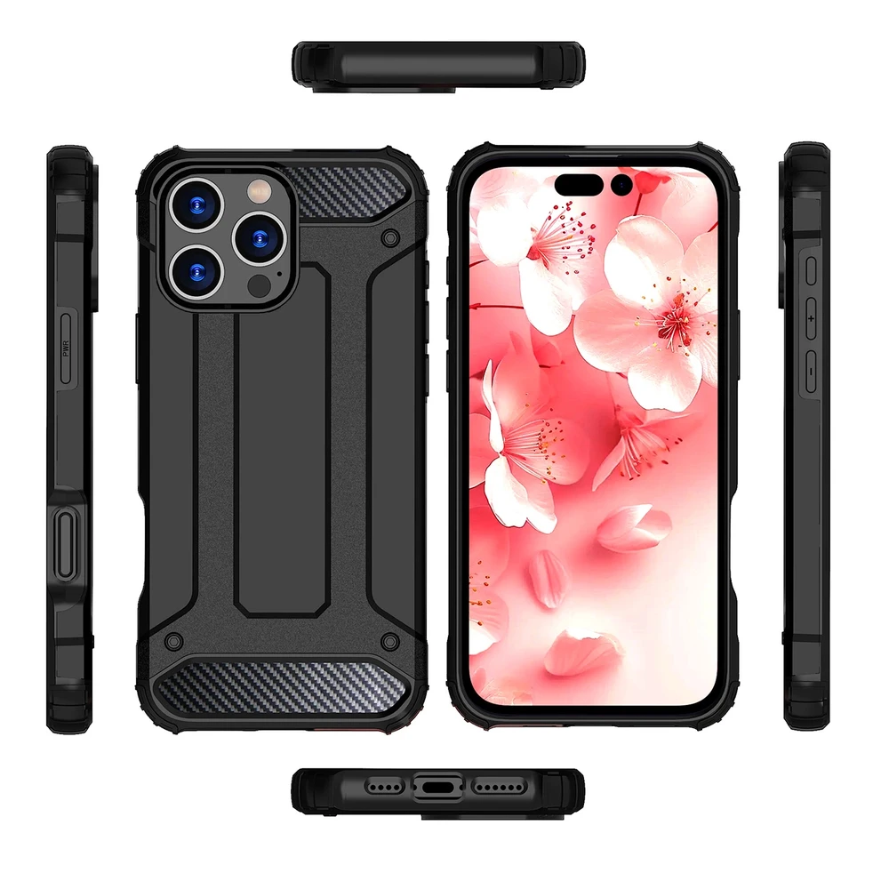 Hurtel Hybrid Armor Apple iPhone 16 Pro – dėklas telefonui juodos spalvos