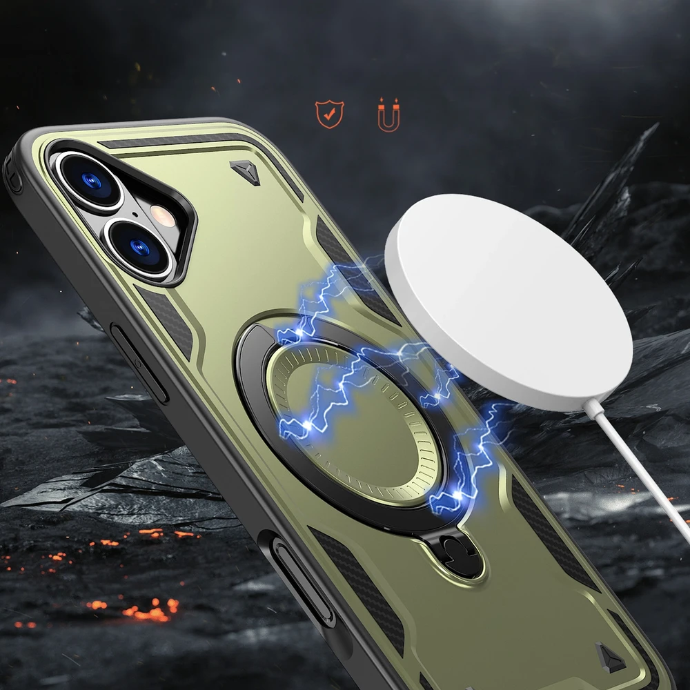 Hurtel Hybrid Armor Trendy MagSafe Apple iPhone 16 Plus – dėklas telefonui žalios spalvos