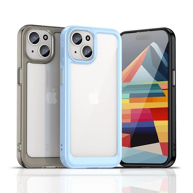Hurtel Apple iPhone 15 Outer Space Reinforced Flexible Frame - dėklas telefonui juodos spalvos