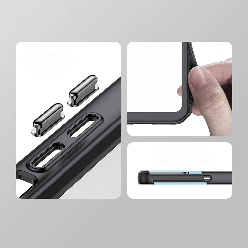 Hurtel Apple iPhone 15 Outer Space Reinforced Flexible Frame - dėklas telefonui juodos spalvos