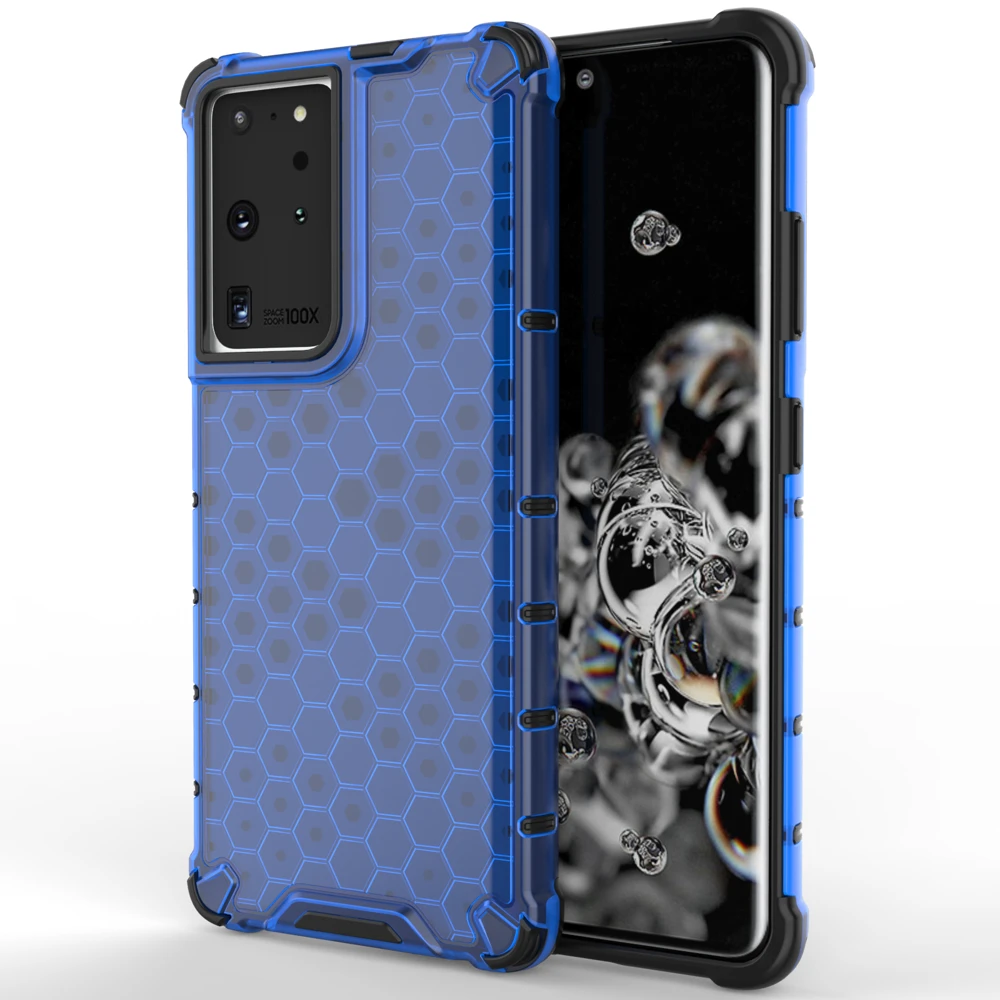 Hurtel Honeycomb dėklas skirtas Samsung Galaxy S22 Ultra, mėlynas