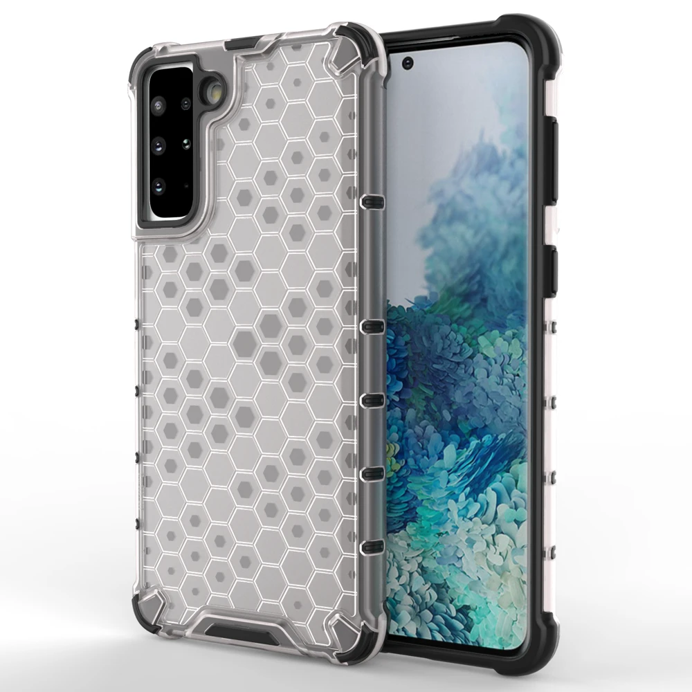 Hurtel Honeycomb dėklas skirtas Samsung Galaxy S22 + (S22 Plus), skaidrus