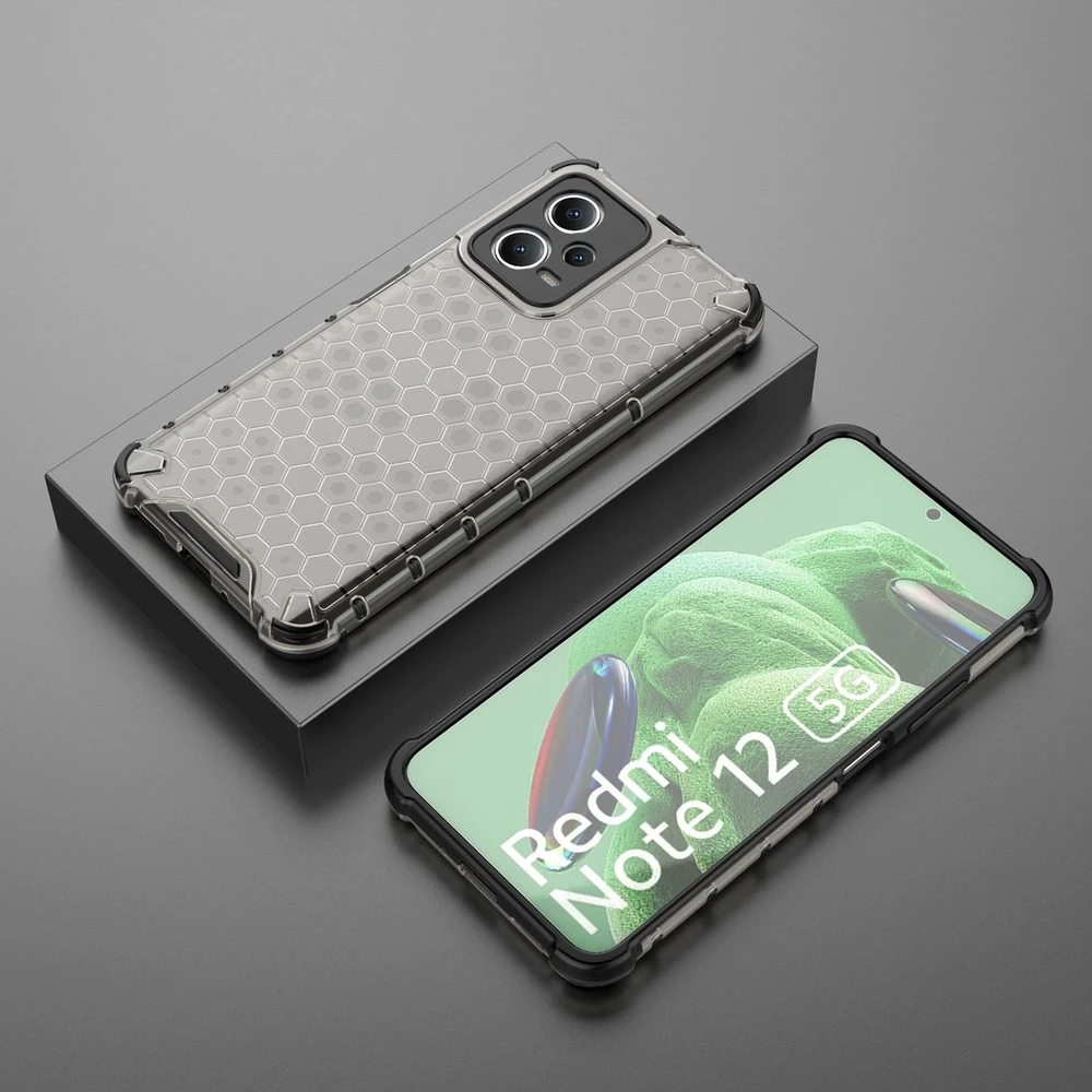 Hurtel Honeycomb Xiaomi Redmi Note 12 5G / Poco X5 5G armored hybrid dėklas telefonui juodos spalvos