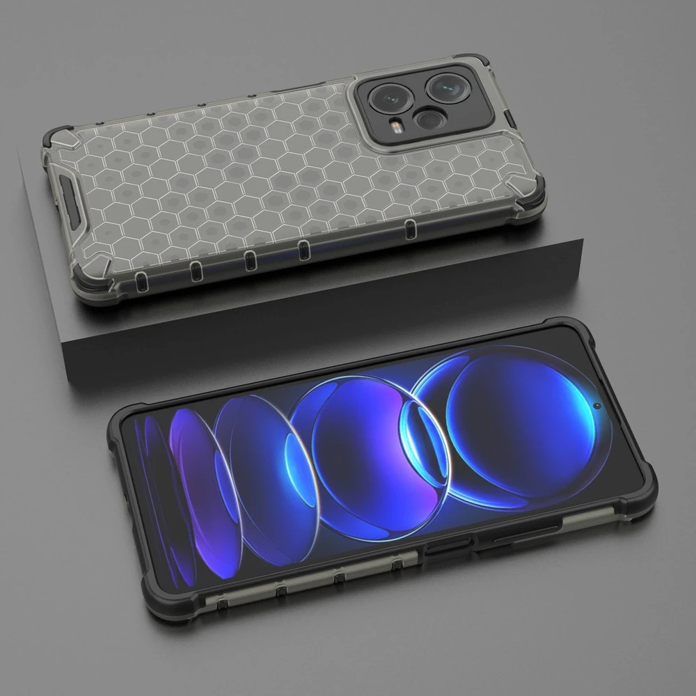 Hurtel Honeycomb Xiaomi Redmi Note 12 Pro+ armored hybrid dėklas telefonui juodos spalvos