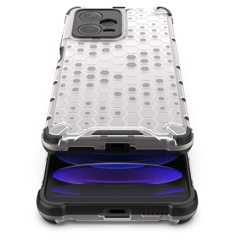 Hurtel Honeycomb Xiaomi Redmi Note 12 Pro+ armored hybrid dėklas telefonui juodos spalvos