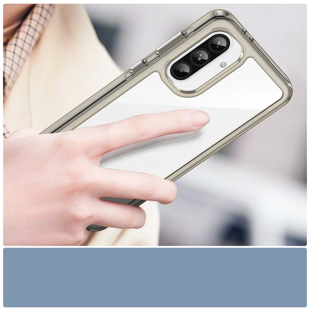 Hurtel Outer Space Samsung Galaxy A56 Cover with Flexible Frame – Semi-dėklas telefonui skaidrus, dėklas telefonui juodos spalvos