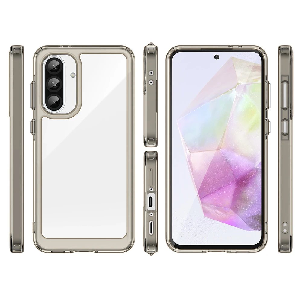 Hurtel Outer Space Samsung Galaxy A56 Cover with Flexible Frame – Semi-dėklas telefonui skaidrus, dėklas telefonui juodos spalvos
