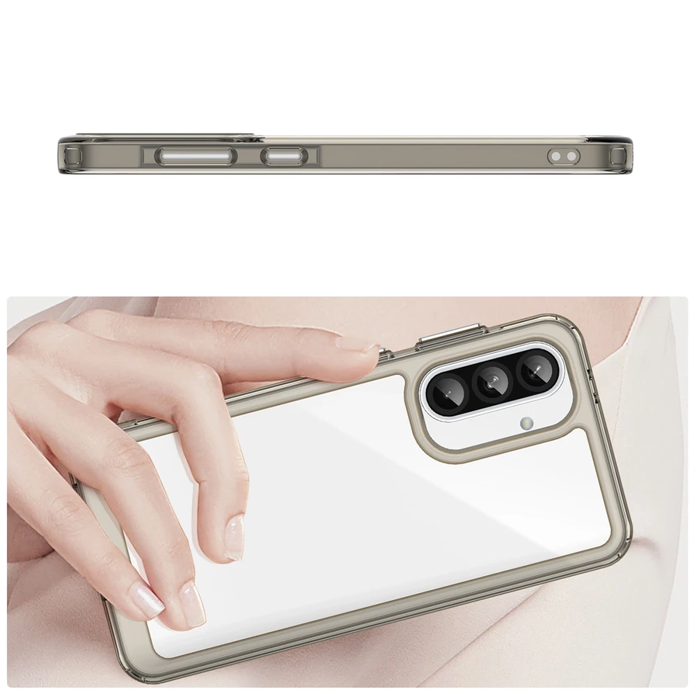 Hurtel Outer Space Samsung Galaxy A56 Cover with Flexible Frame – Semi-dėklas telefonui skaidrus, dėklas telefonui juodos spalvos