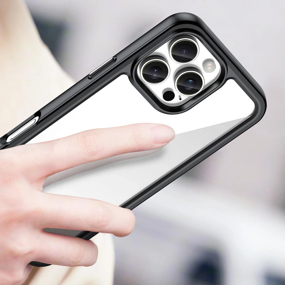 Hurtel Outer Space Gel Frame Apple iPhone 16 Pro Max – dėklas telefonui juodos spalvos