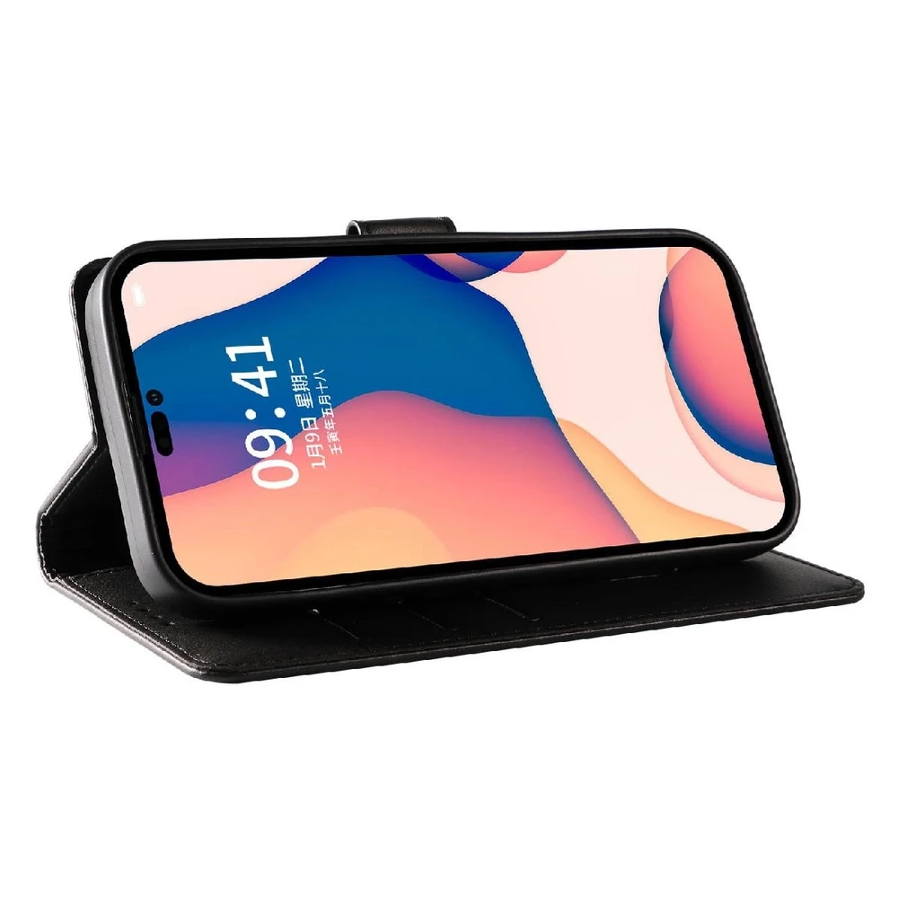 Hurtel Leather Book Apple iPhone 16 – dėklas telefonui juodos spalvos